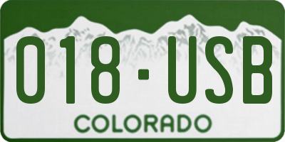 CO license plate 018USB