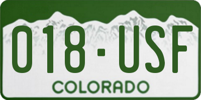 CO license plate 018USF