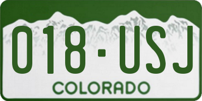 CO license plate 018USJ