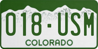 CO license plate 018USM