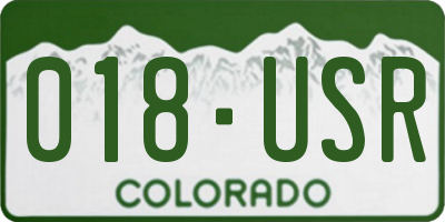 CO license plate 018USR
