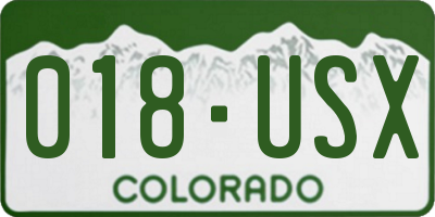 CO license plate 018USX