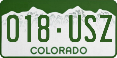 CO license plate 018USZ