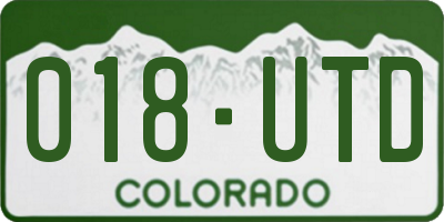CO license plate 018UTD