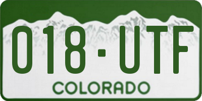 CO license plate 018UTF