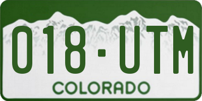 CO license plate 018UTM