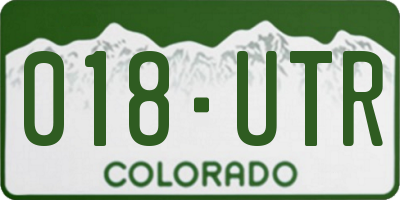 CO license plate 018UTR