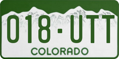 CO license plate 018UTT