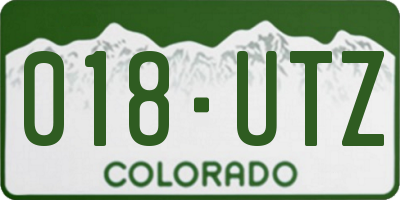 CO license plate 018UTZ