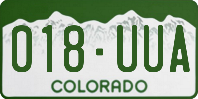 CO license plate 018UUA
