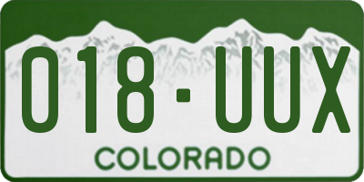 CO license plate 018UUX