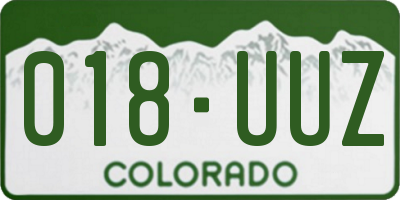 CO license plate 018UUZ