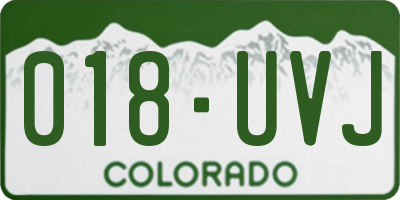 CO license plate 018UVJ