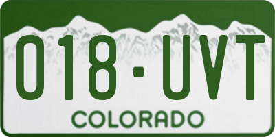 CO license plate 018UVT
