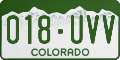 CO license plate 018UVV