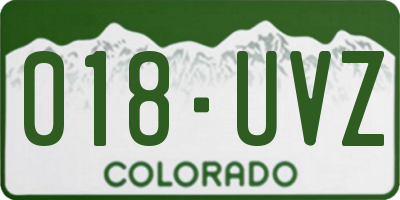 CO license plate 018UVZ