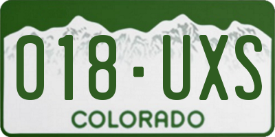 CO license plate 018UXS