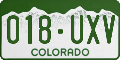 CO license plate 018UXV