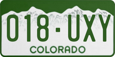 CO license plate 018UXY