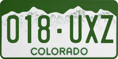 CO license plate 018UXZ