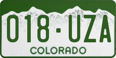 CO license plate 018UZA