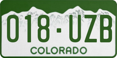 CO license plate 018UZB
