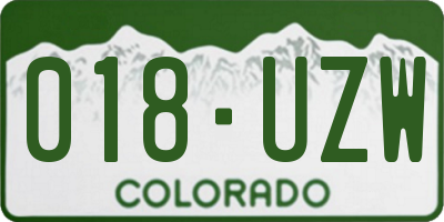 CO license plate 018UZW