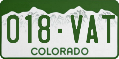 CO license plate 018VAT