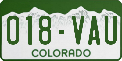 CO license plate 018VAU
