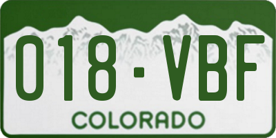 CO license plate 018VBF