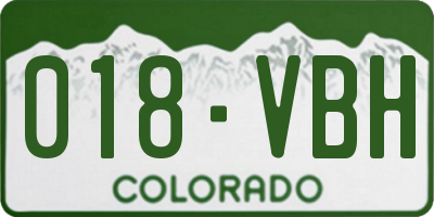 CO license plate 018VBH