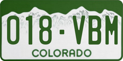CO license plate 018VBM