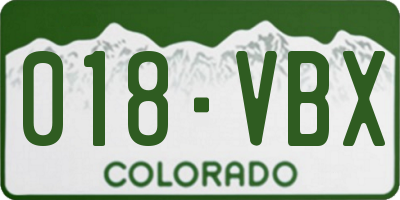 CO license plate 018VBX