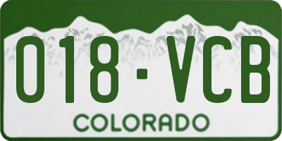 CO license plate 018VCB