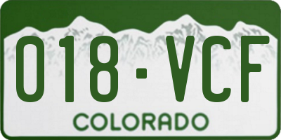 CO license plate 018VCF