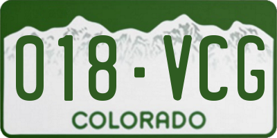 CO license plate 018VCG