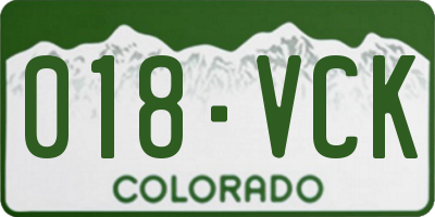 CO license plate 018VCK