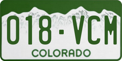 CO license plate 018VCM
