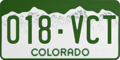 CO license plate 018VCT