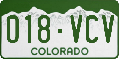 CO license plate 018VCV