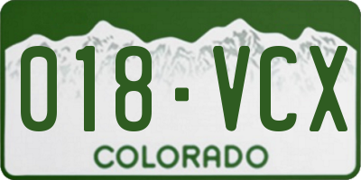 CO license plate 018VCX