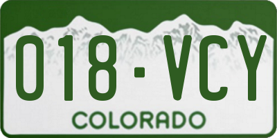 CO license plate 018VCY