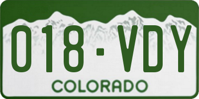 CO license plate 018VDY