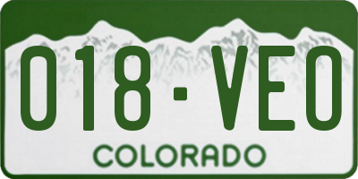 CO license plate 018VEO