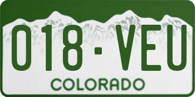 CO license plate 018VEU