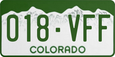 CO license plate 018VFF
