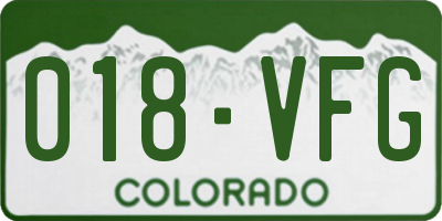 CO license plate 018VFG