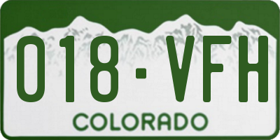 CO license plate 018VFH