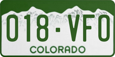 CO license plate 018VFO