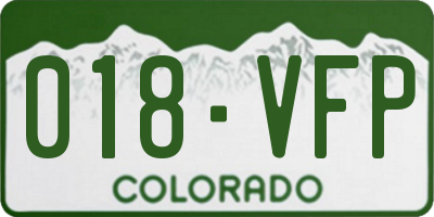CO license plate 018VFP